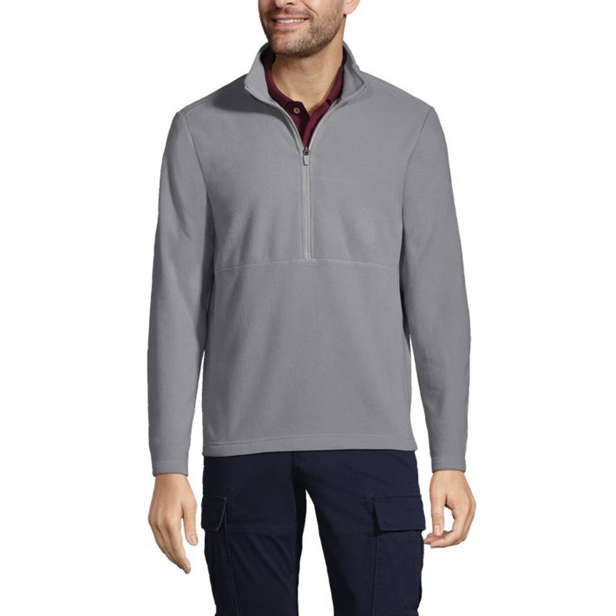 [41] Lands End Unisex Thermacheck 100 Custom Embroidered Fleece Quarter Zip Pullover